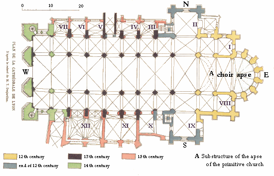 Floor plan of Lyon cathedral