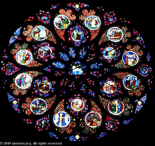 The central rose window at Lyon cathedral