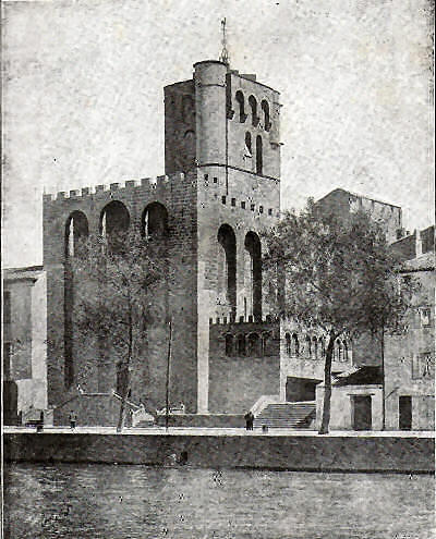 West side of Agde cathedral, facing the River Hérault
