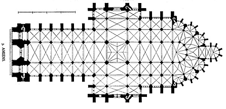 plan of Amiens cathedral