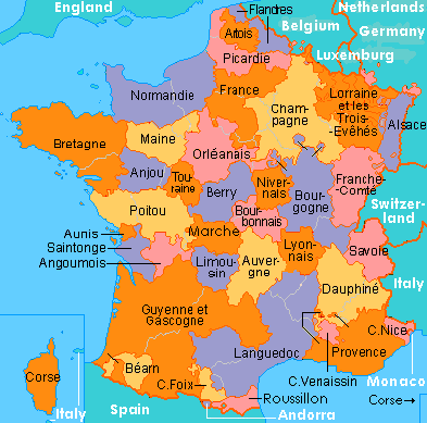 France's provinces under the Old Regime.