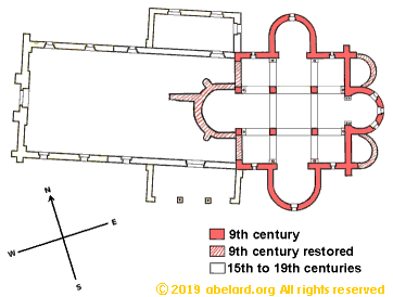 Floor plan  of the oratory at Germigny-des-Prés