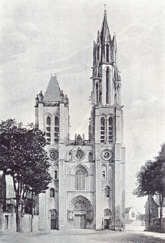 West facade of Senlis cathedral [image probably circa 1915]