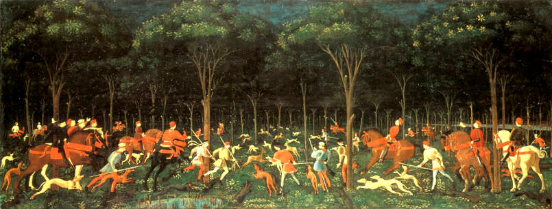 The hunt by night/in the forest by Paolo Uchello, 1470