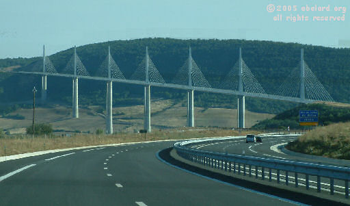 The Viaduc de Millau from the A75 motorway