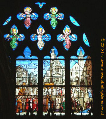 Stained glass window inside Saint-étienne-du-Mont Church, Paris