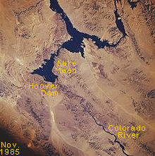 Satellite image of Lake Mead, Novemebr 1985