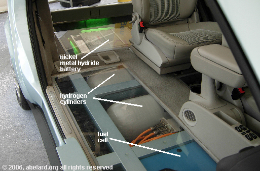 Looking back towards the metal hydrid battery