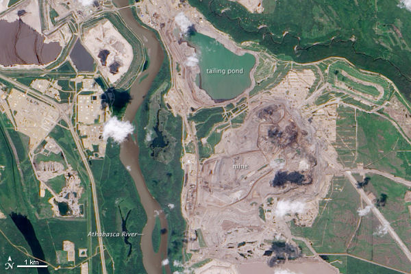 World's second largest oil deposit - Athabasca Sands mining complex.
