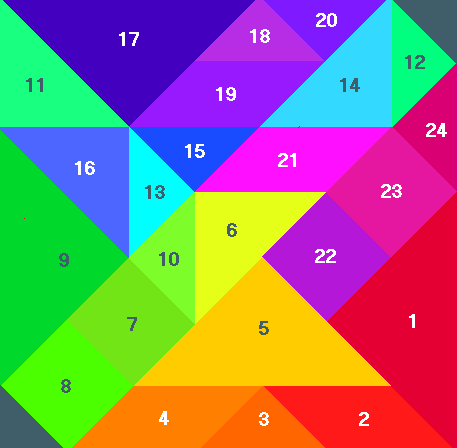 Tangram 17: Colour Wheel, 1994/Acrylic on 9mm plywood, 90 x 90 cm.  abelard, 1998