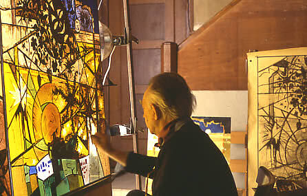 Gabriel Loire at work in his studio