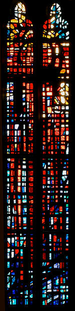 Crucifiction by Gabriel Loire in the Chapel of St Mary's College, Strawberry Hill, Twickenham, England