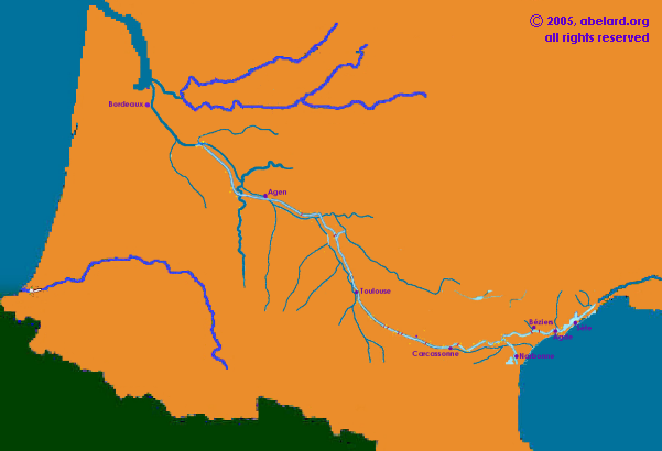 map of the Canal du Midi