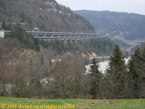 View of the Viaduct de Sylvan from the picnic area, A40