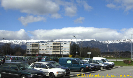 From the parking to the Jura mountains at the Ceignes-cerdon aire on the A40