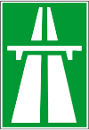 Sign for motorways in Switzerland