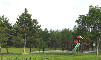 Children's play area with climbing wall