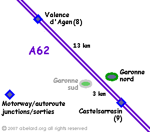 sketch map locating Garonne aire