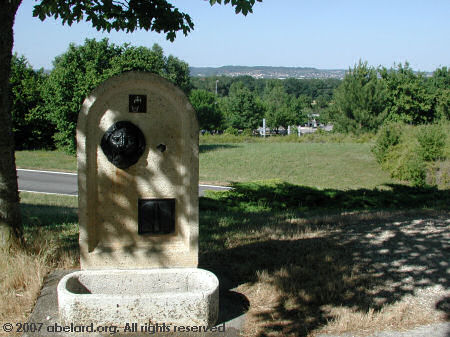 View from the top of the hill at Moirax aire, looking towards
 the motorway and the town of Agen