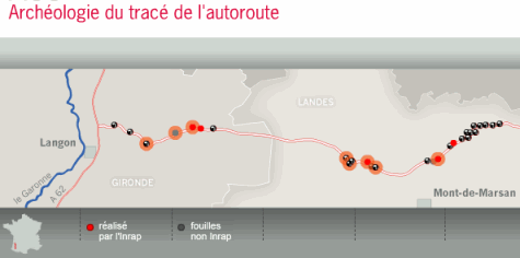 Part of INRAP map showing craft industry sites in prehistoric [protohistoire] periods