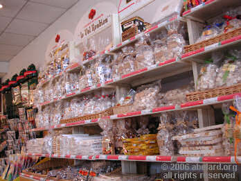 Nougat display at the Montelimar west aire and service station shop