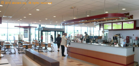 The entrance and coffee bar at Trementines aire, A87