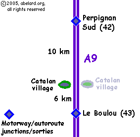 sketch map locating Chateau de Salses/Catalan Village aire