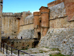 The entrance gates to the Fortresse de Salses.