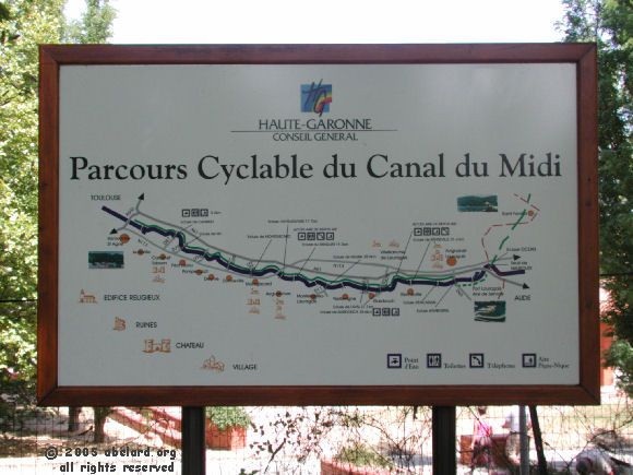 Map showing the cycle path alongside the Canal