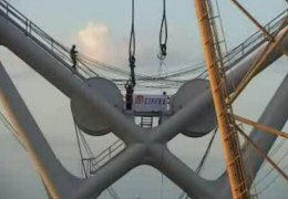 Running the cables over one of the 'butterfly' heads