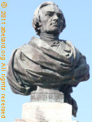 The modern replacement bust of Frederic Bastiat