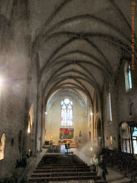 Inside the church, showing the vaulting