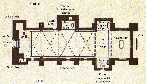Plan of the fortified church of Saints Front and Laurent