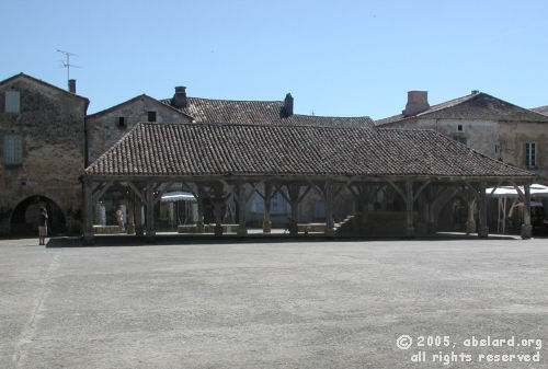 Les halles - the covered market area - at Monpazier.