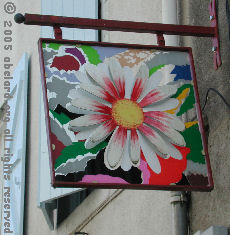 Shop sign in Navarrenx - florist