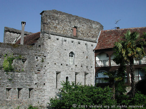 Part of the bastide town of Sauveterre, showing progressive additions to part of the walled town 