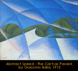 Abstract speed - the car has passed by Giacomo Balla, 1913