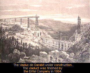 The viaduc de Garabit under construction. Click on image for further information.