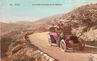 Motor touring on the coast road at Nice.