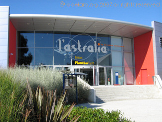 the Astralia building, home to the i-Max cinemas and the planetarium.