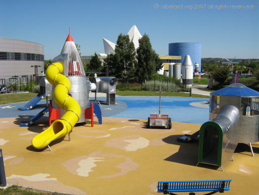 The mini astronauts' play area, suitable for 3 to 12 year olds