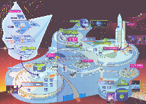 Plan of the Cité de l'espace park. Click  for larger version.