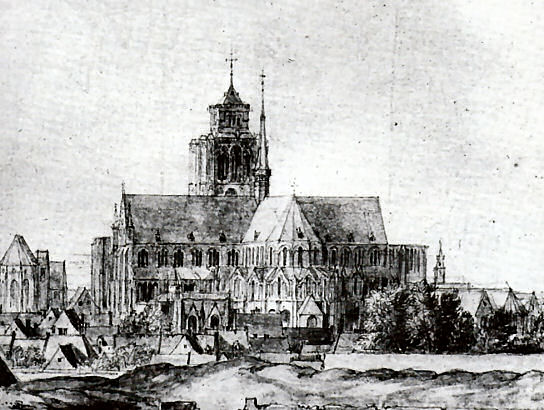 Arras cathedral and surrounds, by Adam van der Meulen