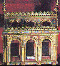 A reliquary, used to house a sacred relic; from Laon cathedral