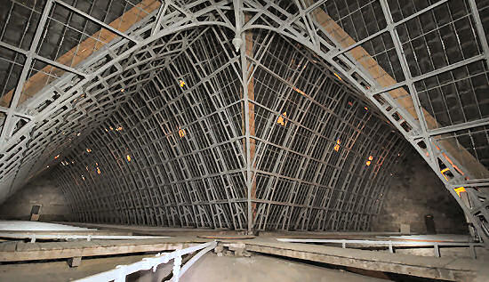 roof framework at transept crossing