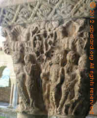 carving on cloister column