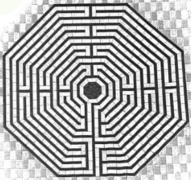 Amiens labyrinth drawn by Jules Gailhabaud