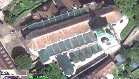 Satellite view of Besancon cathedral