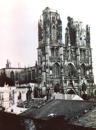 Toul cathedral after German bombing on 20 June 1940