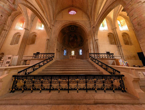 Looking towards the western apse in Nevers cathedral.